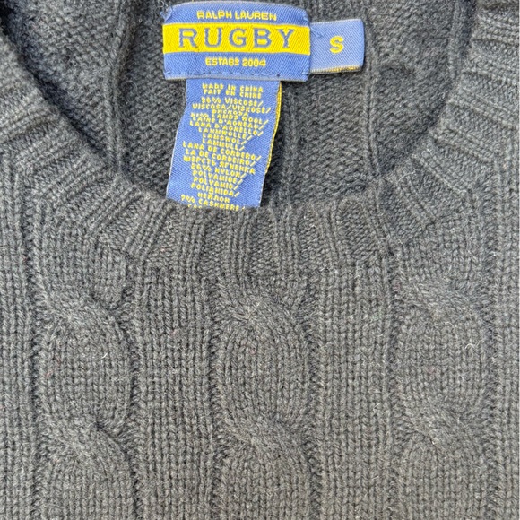 Ralph Lauren Black Rugby Cable Knit Sweater - Picture 2 of 3